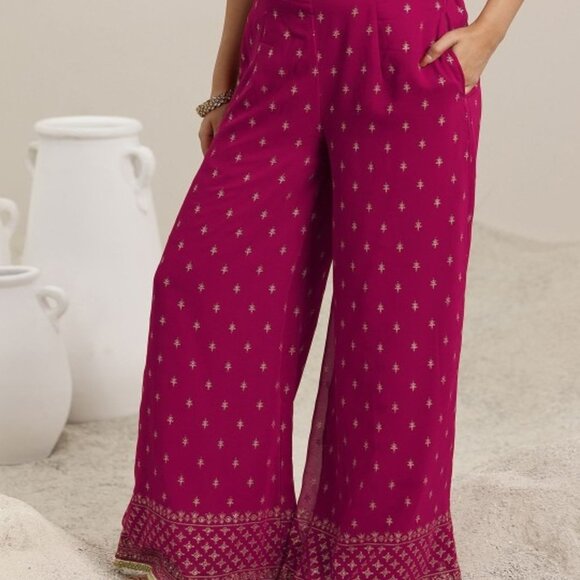 Shivansh Creations Pink Embroidered Kurta Palazzo Dupatta Set–3 Pcs Ethnic Set - Picture 8 of 9